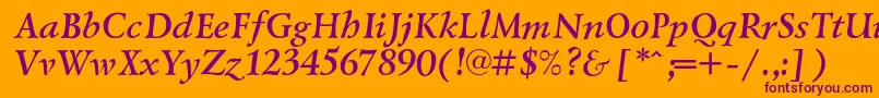 LazurskicBolditalic Font – Purple Fonts on Orange Background