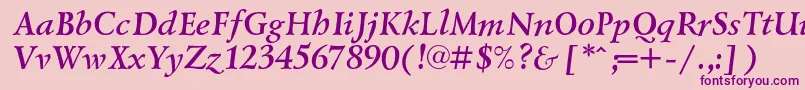 LazurskicBolditalic Font – Purple Fonts on Pink Background