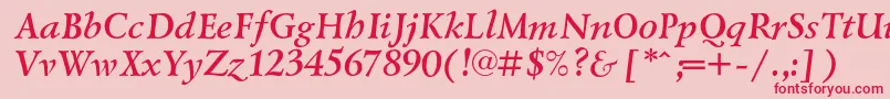 LazurskicBolditalic Font – Red Fonts on Pink Background