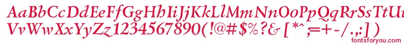 LazurskicBolditalic Font – Red Fonts on White Background