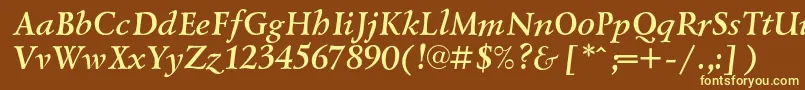 LazurskicBolditalic Font – Yellow Fonts on Brown Background