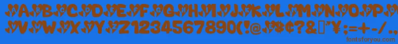 Valec Font – Brown Fonts on Blue Background