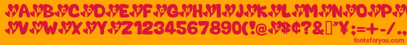 Valec Font – Red Fonts on Orange Background