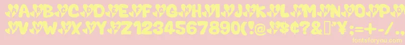 Valec-Schriftart – Gelbe Schriften auf rosa Hintergrund