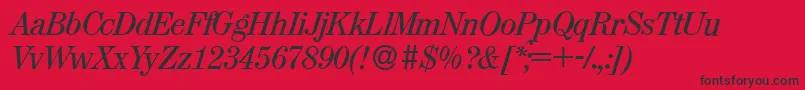 MaptypeItalic Font – Black Fonts on Red Background