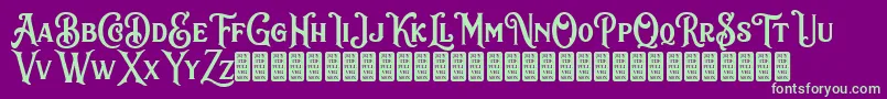 SacredBridgeDemo Font – Green Fonts on Purple Background