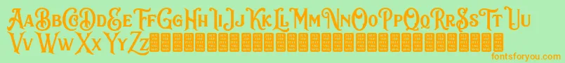 SacredBridgeDemo Font – Orange Fonts on Green Background