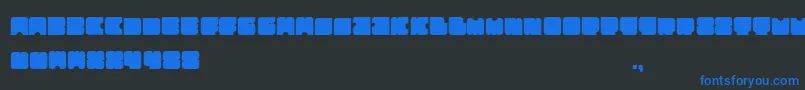 フォントSquares – 黒い背景に青い文字