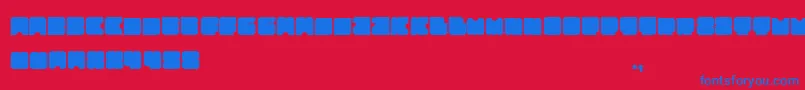 Czcionka Squares – niebieskie czcionki na czerwonym tle