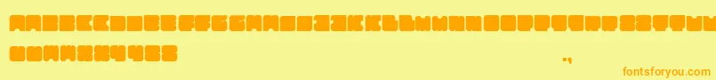 Squares Font – Orange Fonts on Yellow Background