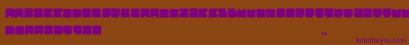 Czcionka Squares – fioletowe czcionki na brązowym tle