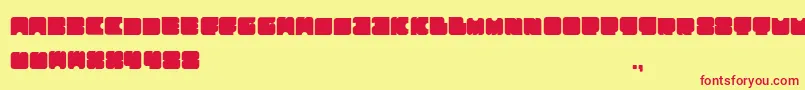 Squares Font – Red Fonts on Yellow Background