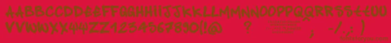 PandastyleFontlab-Schriftart – Braune Schriften auf rotem Hintergrund