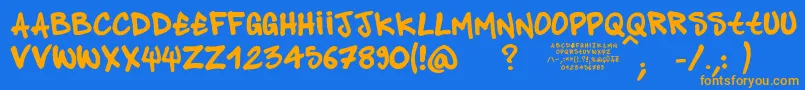 PandastyleFontlab Font – Orange Fonts on Blue Background