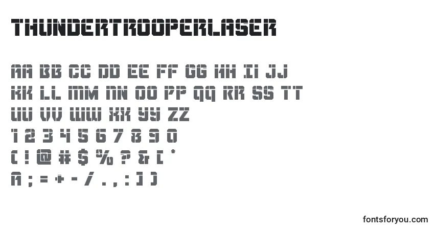 Schriftart Thundertrooperlaser – Alphabet, Zahlen, spezielle Symbole