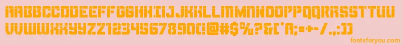 Thundertrooperlaser-Schriftart – Orangefarbene Schriften auf rosa Hintergrund