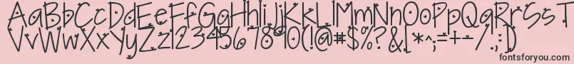 Kgineedaheartfont Font – Black Fonts on Pink Background