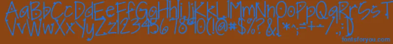 Шрифт Kgineedaheartfont – синие шрифты на коричневом фоне