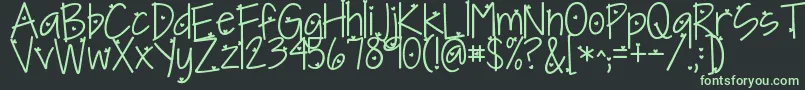 Kgineedaheartfont Font – Green Fonts on Black Background