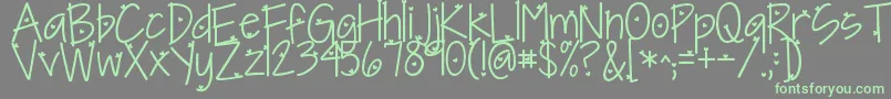 Kgineedaheartfont Font – Green Fonts on Gray Background