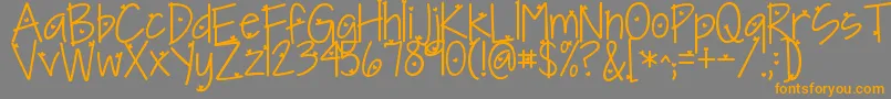 Kgineedaheartfont-fontti – oranssit fontit harmaalla taustalla