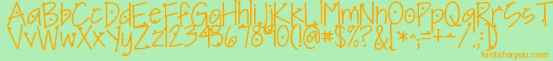 Kgineedaheartfont Font – Orange Fonts on Green Background