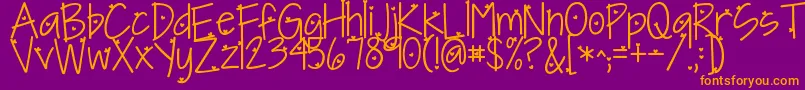 Kgineedaheartfont Font – Orange Fonts on Purple Background