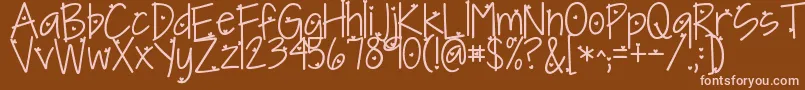 Kgineedaheartfont Font – Pink Fonts on Brown Background