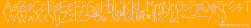 Kgineedaheartfont Font – Pink Fonts on Orange Background