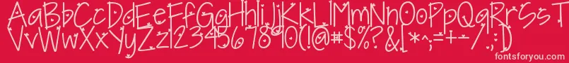 Kgineedaheartfont Font – Pink Fonts on Red Background