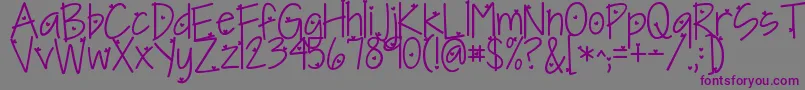 Kgineedaheartfont-fontti – violetit fontit harmaalla taustalla