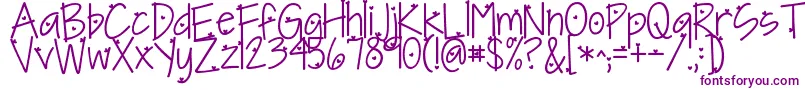 Czcionka Kgineedaheartfont – fioletowe czcionki