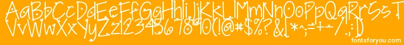 Kgineedaheartfont Font – White Fonts on Orange Background