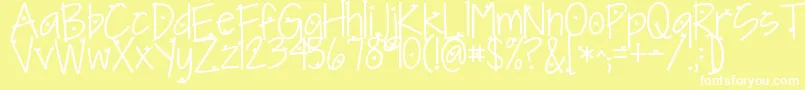 Шрифт Kgineedaheartfont – белые шрифты на жёлтом фоне