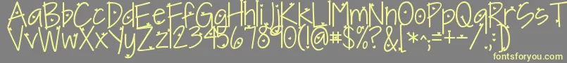 Kgineedaheartfont Font – Yellow Fonts on Gray Background