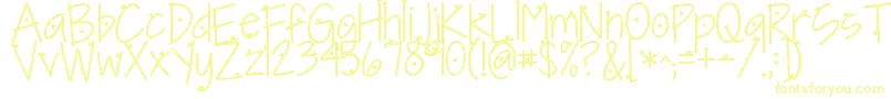 フォントKgineedaheartfont – 黄色のフォント