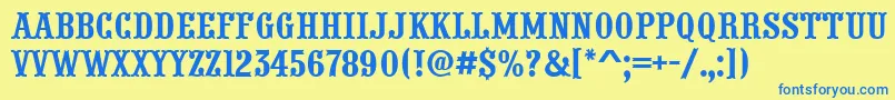 PresentumnrRegular Font – Blue Fonts on Yellow Background