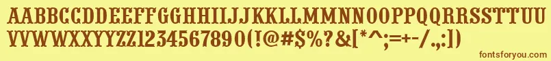 PresentumnrRegular Font – Brown Fonts on Yellow Background