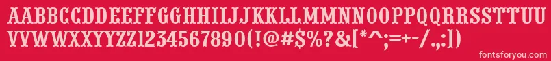 PresentumnrRegular Font – Pink Fonts on Red Background
