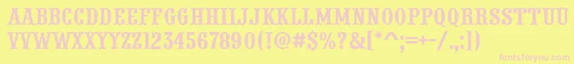 PresentumnrRegular Font – Pink Fonts on Yellow Background