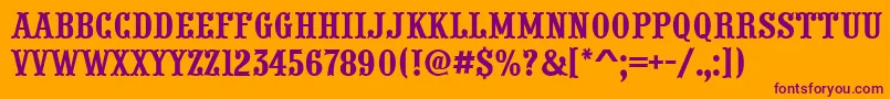 PresentumnrRegular Font – Purple Fonts on Orange Background