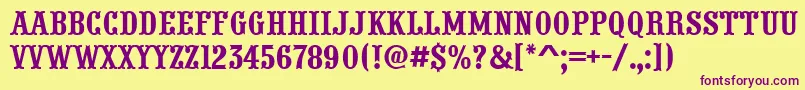 PresentumnrRegular Font – Purple Fonts on Yellow Background