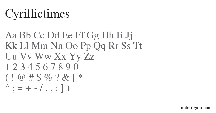 Schriftart Cyrillictimes – Alphabet, Zahlen, spezielle Symbole