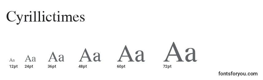 Размеры шрифта Cyrillictimes