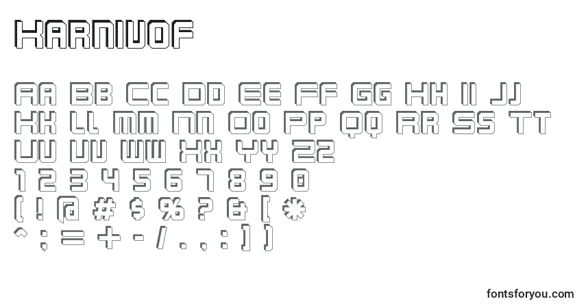 Schriftart Karnivof – Alphabet, Zahlen, spezielle Symbole
