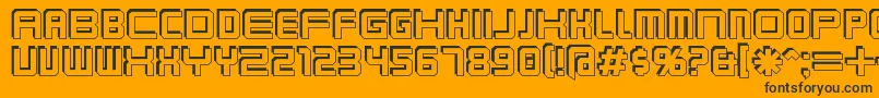 Fonte Karnivof – fontes pretas em um fundo laranja