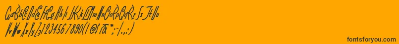 Littlerickeynf-Schriftart – Schwarze Schriften auf orangefarbenem Hintergrund