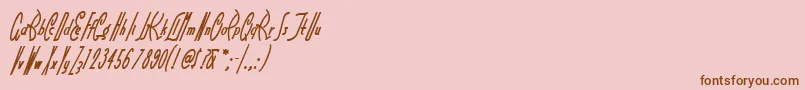 Littlerickeynf-Schriftart – Braune Schriften auf rosa Hintergrund