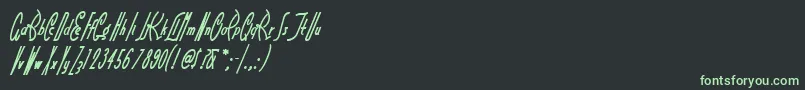 フォントLittlerickeynf – 黒い背景に緑の文字