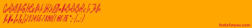 Littlerickeynf Font – Red Fonts on Orange Background